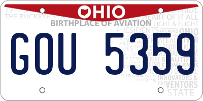 OH license plate GOU5359