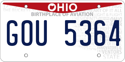 OH license plate GOU5364