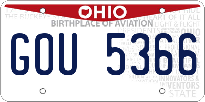 OH license plate GOU5366