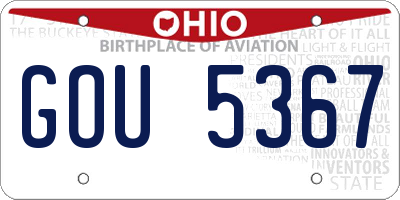 OH license plate GOU5367