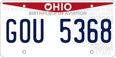 OH license plate GOU5368