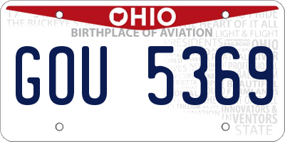 OH license plate GOU5369