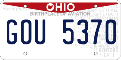 OH license plate GOU5370