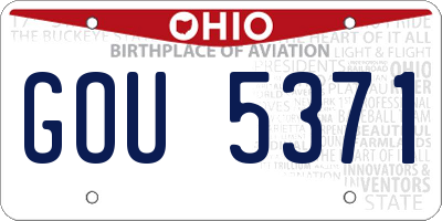 OH license plate GOU5371