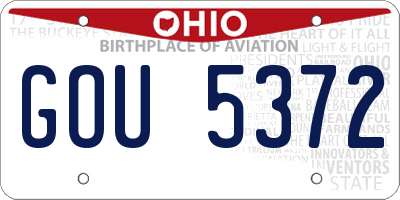OH license plate GOU5372