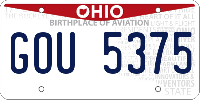 OH license plate GOU5375