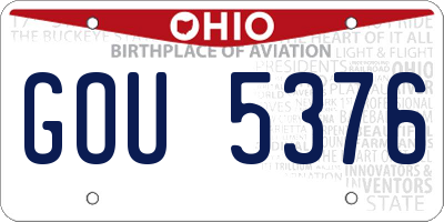 OH license plate GOU5376