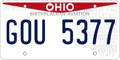 OH license plate GOU5377