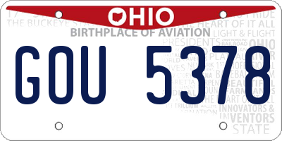 OH license plate GOU5378