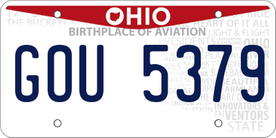 OH license plate GOU5379