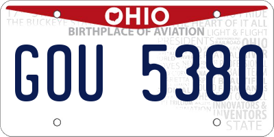 OH license plate GOU5380