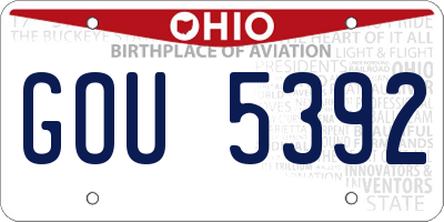 OH license plate GOU5392