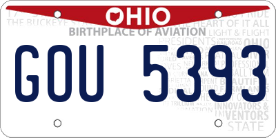 OH license plate GOU5393