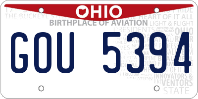 OH license plate GOU5394