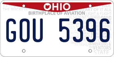 OH license plate GOU5396