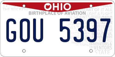 OH license plate GOU5397