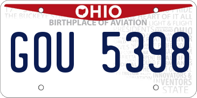 OH license plate GOU5398
