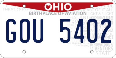 OH license plate GOU5402