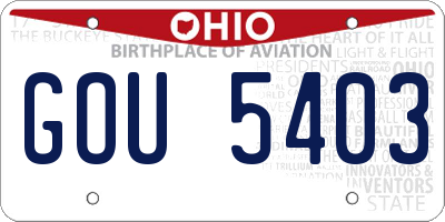 OH license plate GOU5403