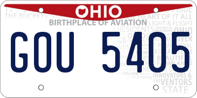 OH license plate GOU5405
