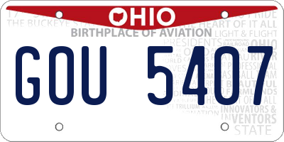 OH license plate GOU5407