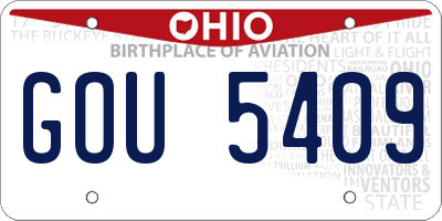 OH license plate GOU5409