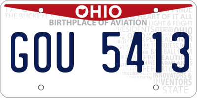 OH license plate GOU5413