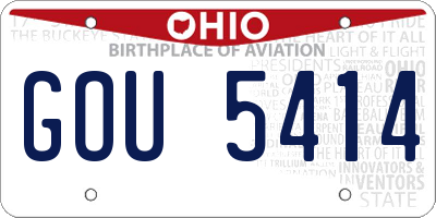OH license plate GOU5414