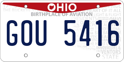 OH license plate GOU5416