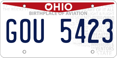 OH license plate GOU5423