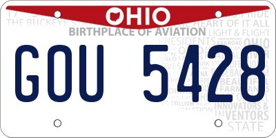 OH license plate GOU5428