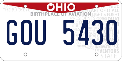 OH license plate GOU5430