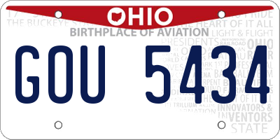 OH license plate GOU5434