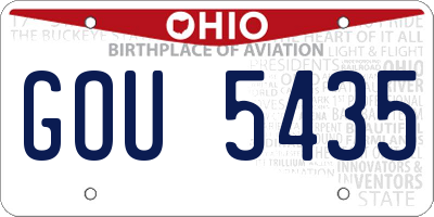 OH license plate GOU5435