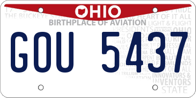 OH license plate GOU5437