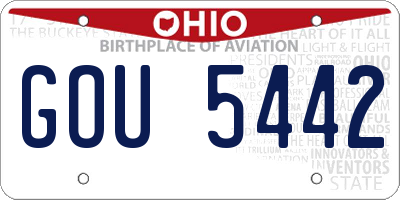 OH license plate GOU5442