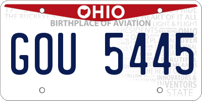 OH license plate GOU5445