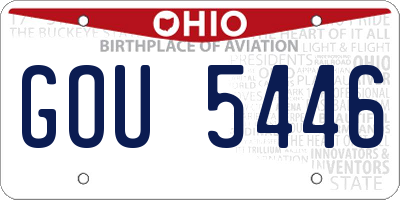 OH license plate GOU5446