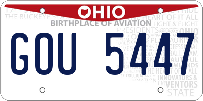OH license plate GOU5447