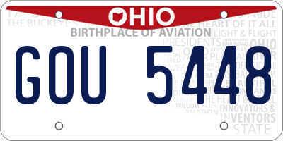 OH license plate GOU5448