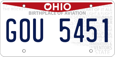 OH license plate GOU5451
