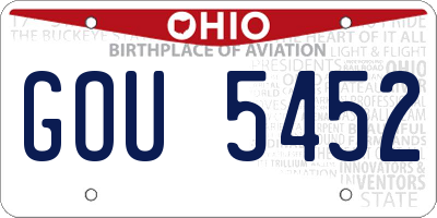 OH license plate GOU5452
