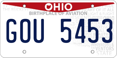 OH license plate GOU5453