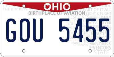 OH license plate GOU5455