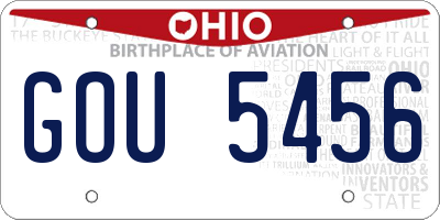 OH license plate GOU5456