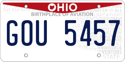 OH license plate GOU5457
