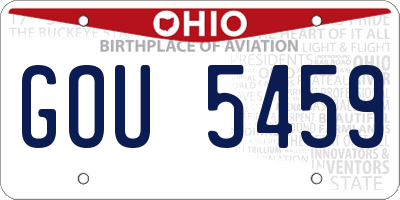 OH license plate GOU5459