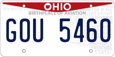OH license plate GOU5460