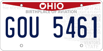 OH license plate GOU5461