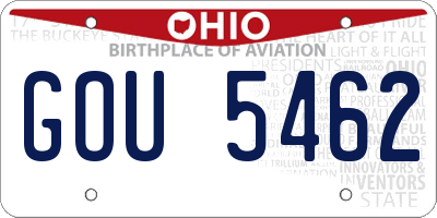 OH license plate GOU5462